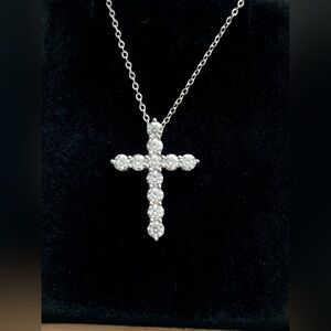 🆕 Cross Moissanite Sterling Pendant and chain
